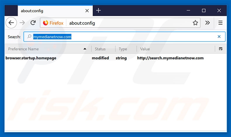 Removing search.mymedianetnow.com from Mozilla Firefox default search engine