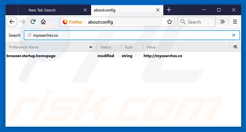 Removing mysearches.co from Mozilla Firefox default search engine