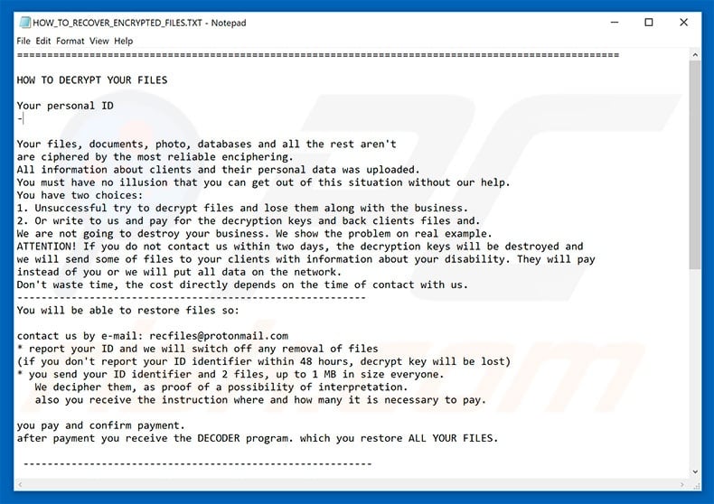 Recme decrypt instructions