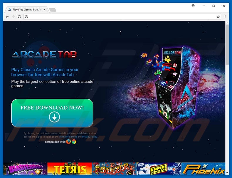 Website used to promote Redirecting Rogue Extensions browser hijacker