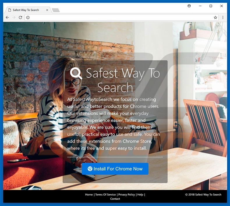 Website used to promote Safest Way To Search browser hijacker