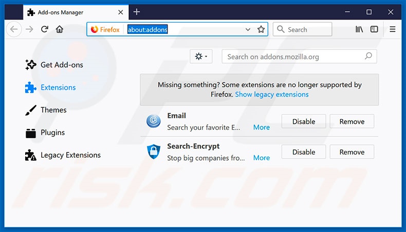 Removing search.searchfaa2.com related Mozilla Firefox extensions