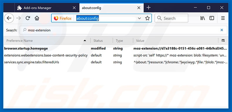 Removing search.searchfaa2.com from Mozilla Firefox default search engine