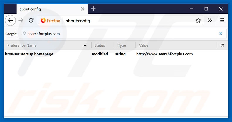 Removing searchfortplus.com from Mozilla Firefox default search engine