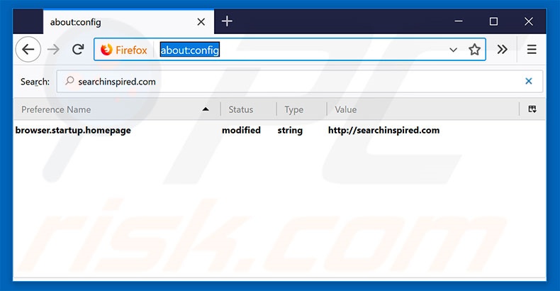 Removing searchinspired.com from Mozilla Firefox default search engine