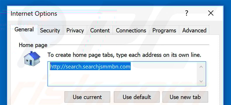 Removing search.searchjsmmbn.com from Internet Explorer homepage