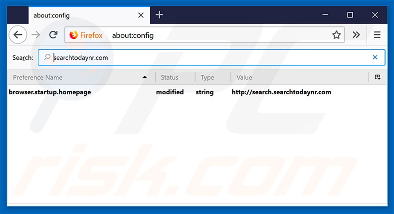 Removing search.searchtodaynr.com from Mozilla Firefox default search engine