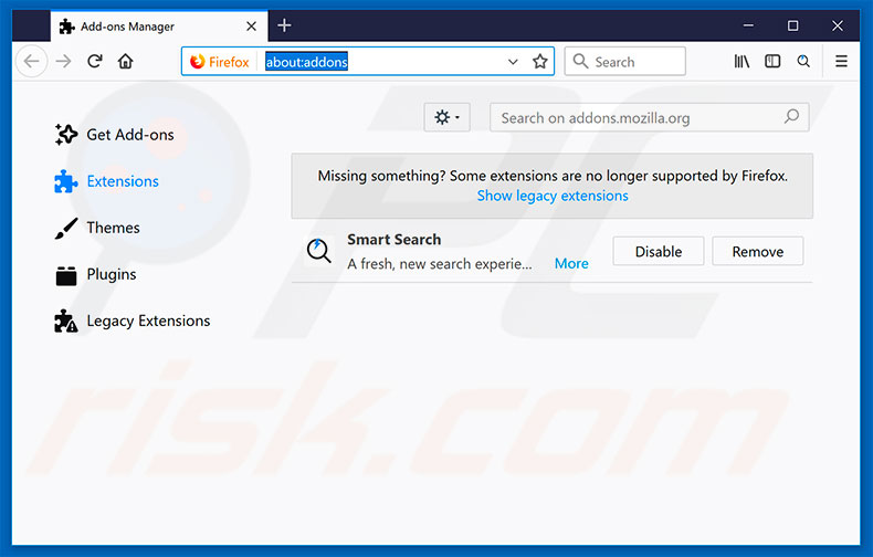 Removing searchytdau.com related Mozilla Firefox extensions