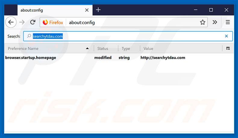 Removing searchytdau.com from Mozilla Firefox default search engine