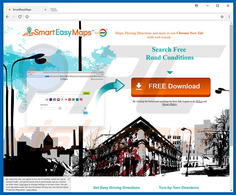 Website used to promote SmartEasyMaps browser hijacker