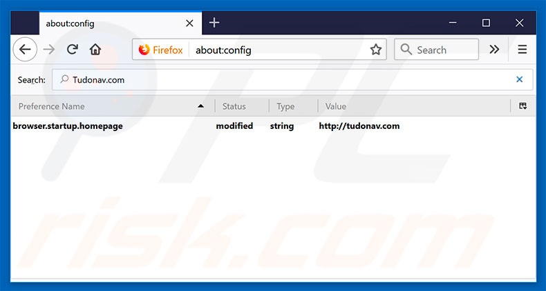 Removing tudonav.com from Mozilla Firefox default search engine