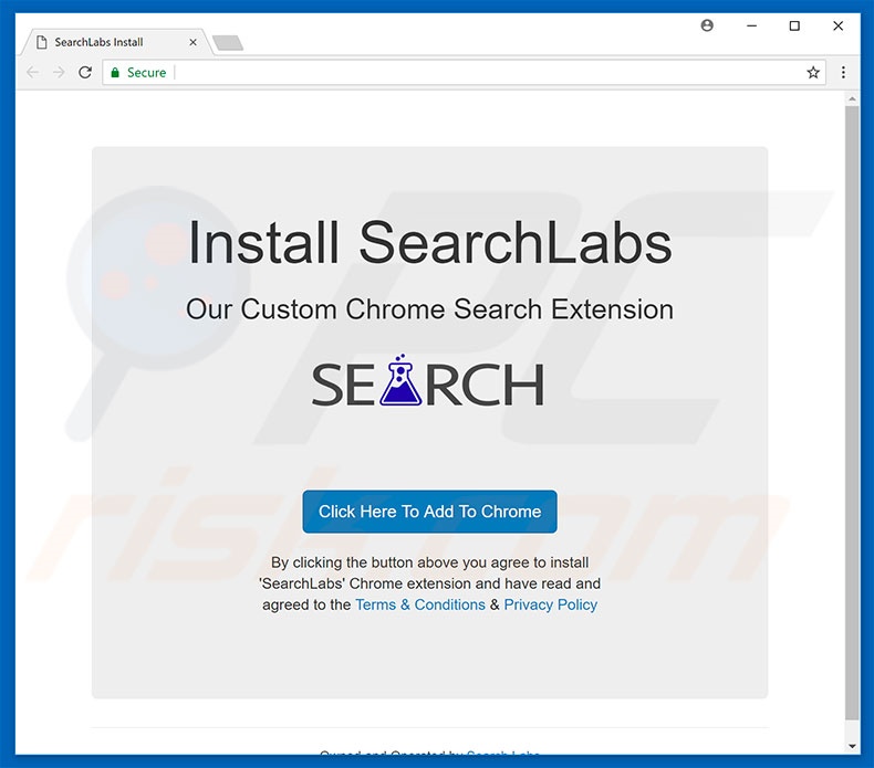 Website used to promote SearchLabs  browser hijacker