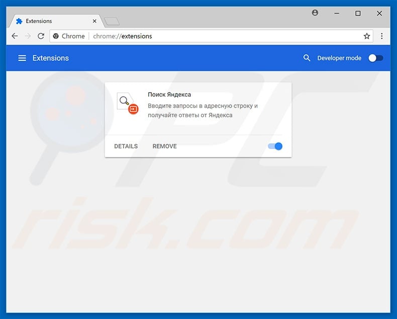 Removing yandex.ru related Google Chrome extensions