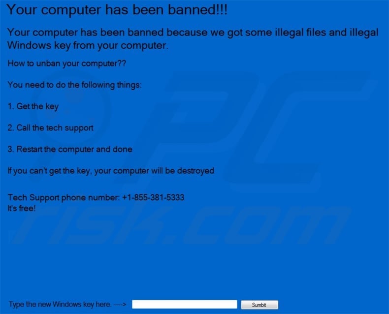 your computer has been banned scam