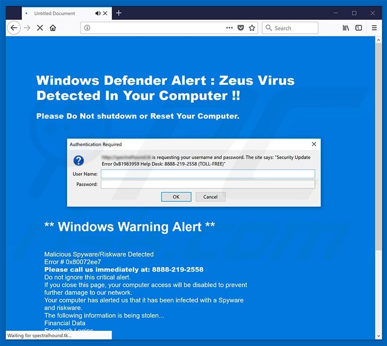 Zeus Virus Detected In Your Computer Firefox Variant