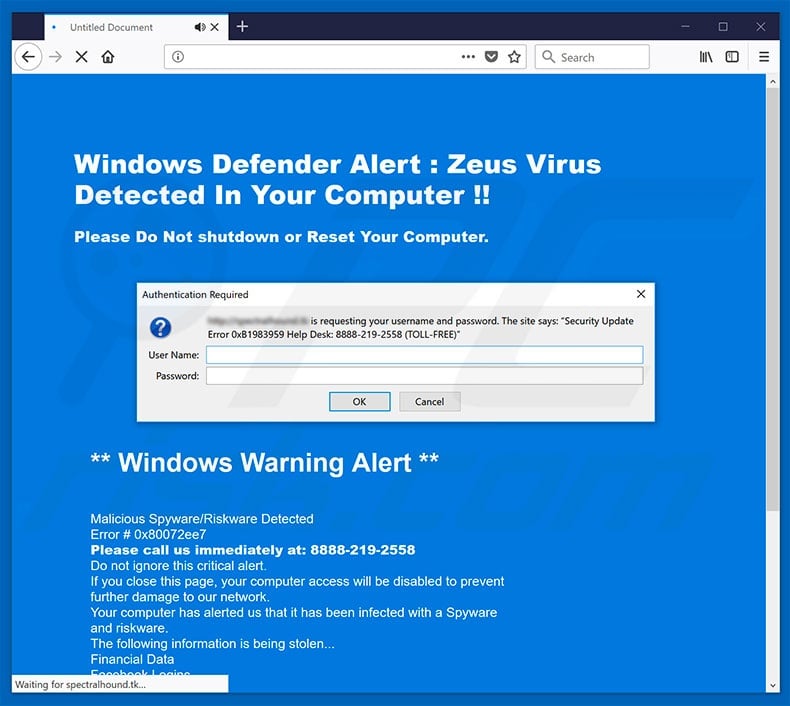 Zeus Virus Detected In Your Computer Firefox Variant