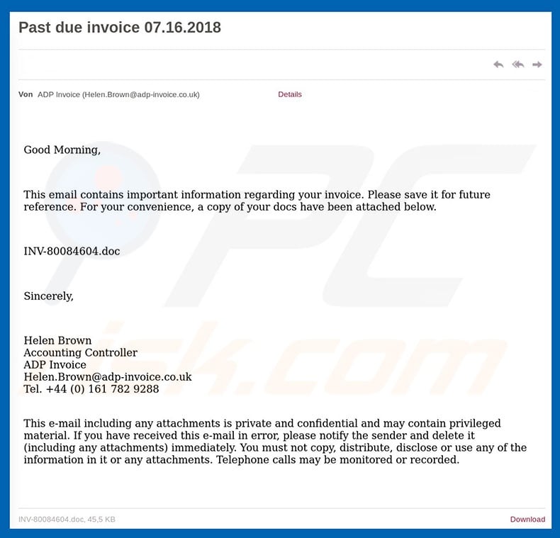 How To Remove Adp Email Virus Virus Removal Instructions Updated