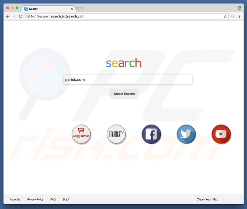search.bittsearch.com browser hijacker on a Mac computer