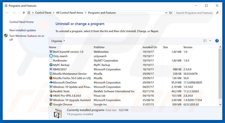 buyslaw.com browser hijacker uninstall via Control Panel