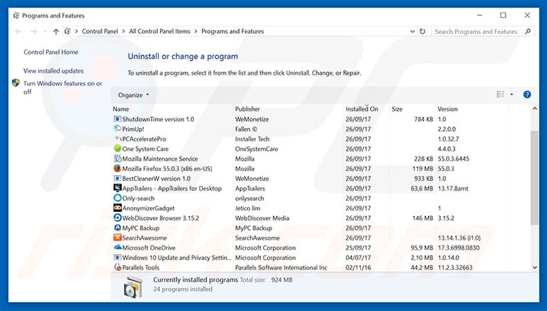 buzzing.media adware uninstall via Control Panel