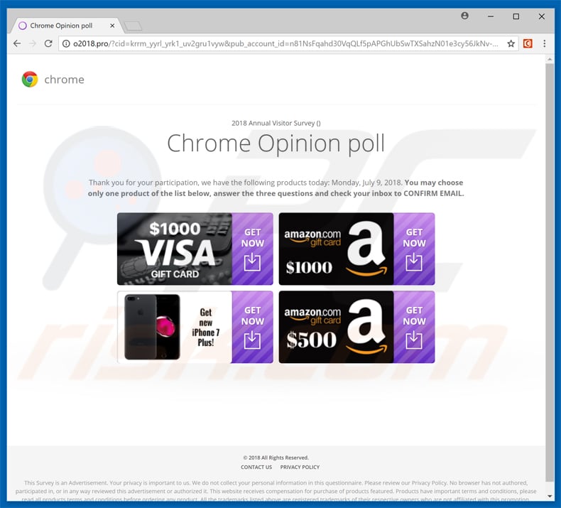 chrome poll scam prizes