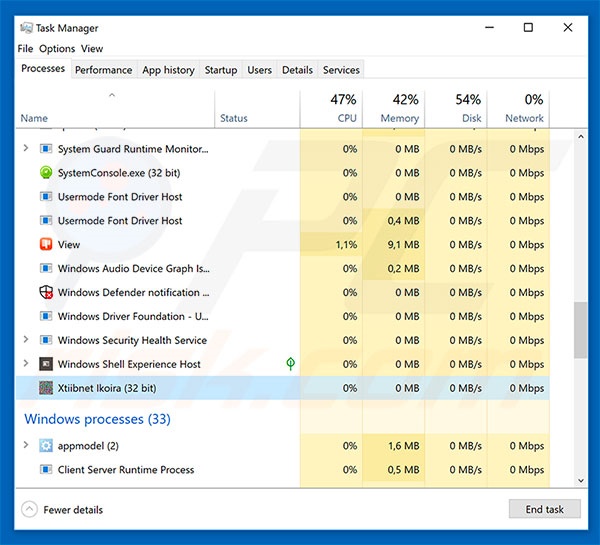 Rogue variant of DjvuApp in windows task manager
