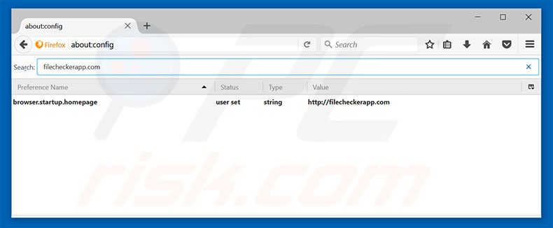 Removing filecheckerapp.com from Mozilla Firefox default search engine