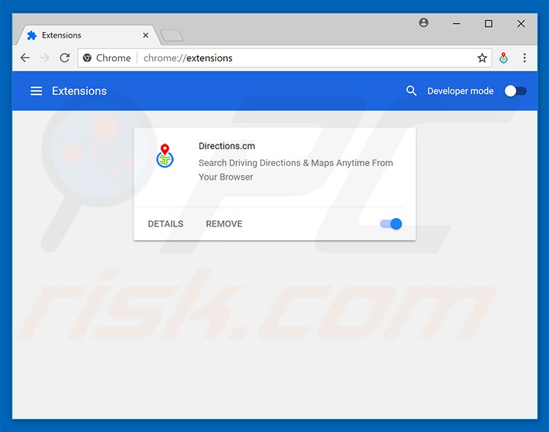 Removing finddirections.co related Google Chrome extensions