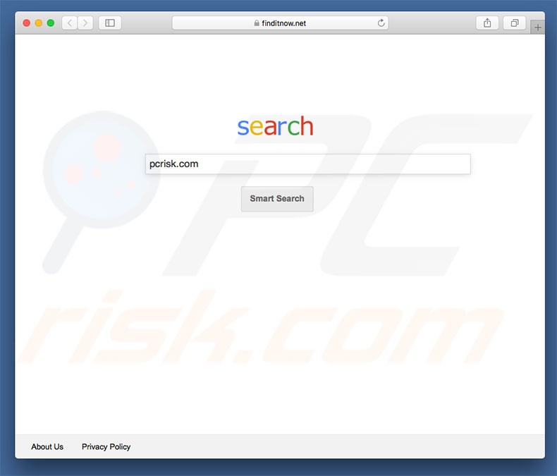 finditnow.net browser hijacker on a Mac computer