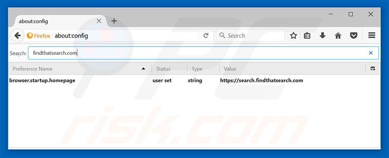 Removing search.findthatsearch.com from Mozilla Firefox default search engine