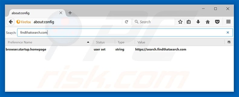 Removing search.findthatsearch.com from Mozilla Firefox default search engine