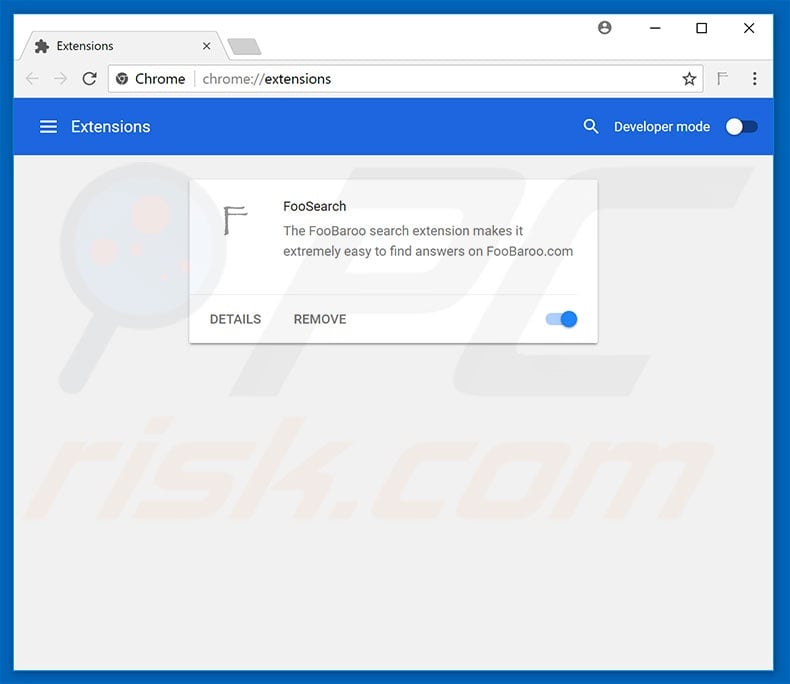 Removing foobaroo.com related Google Chrome extensions