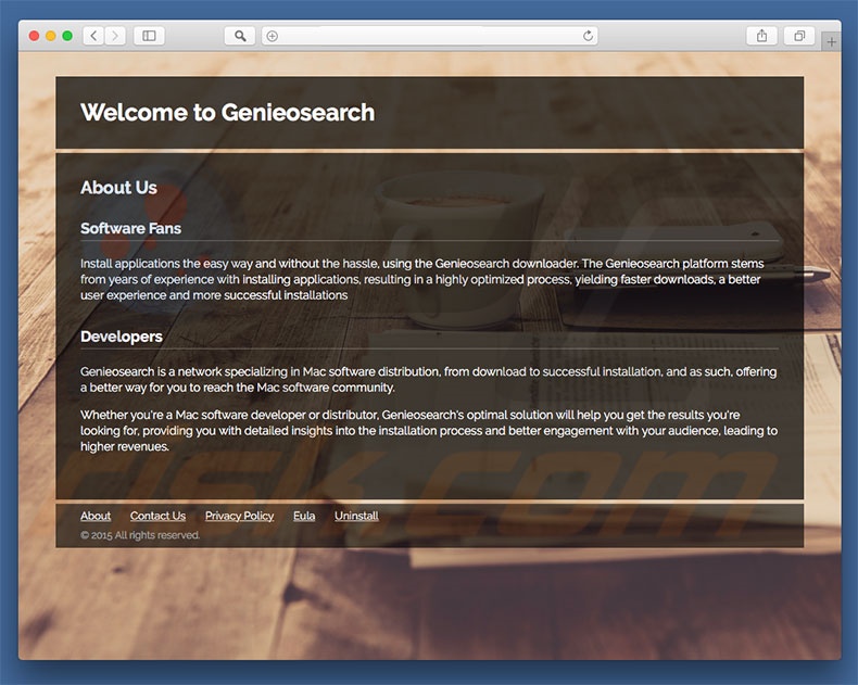 Dubious website used to promote search.genieosearch.com