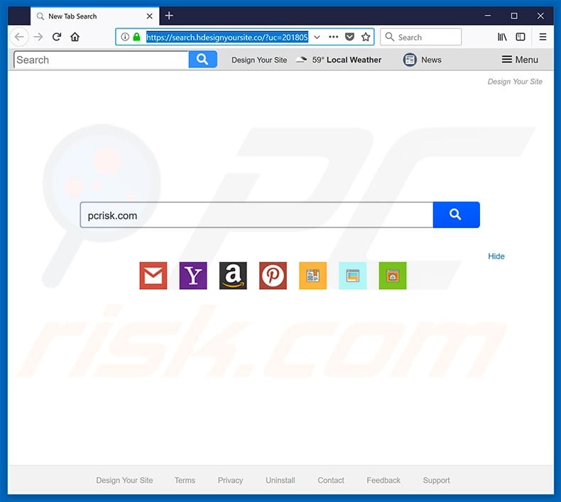 search.hdesignyoursite.com browser hijacker