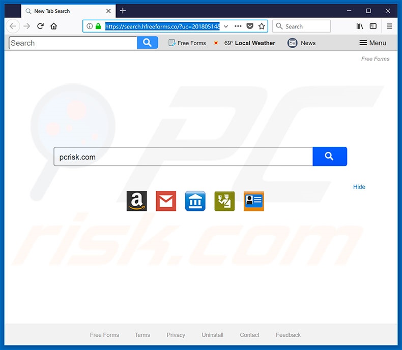 search.hfreeforms.co browser hijacker