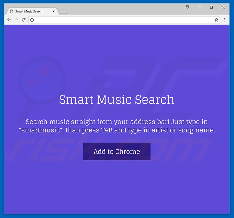 Website used to promote Smart Music Search browser hijacker