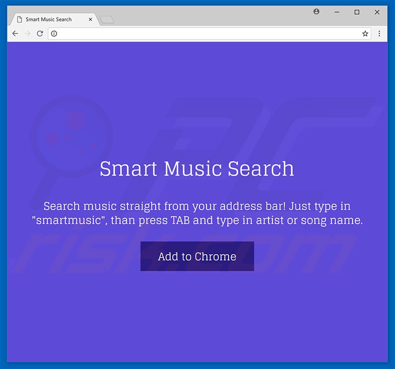 Website used to promote Smart Music Search browser hijacker
