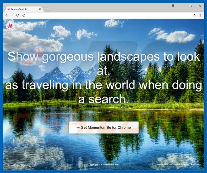 Website used to promote MomentumLite browser hijacker