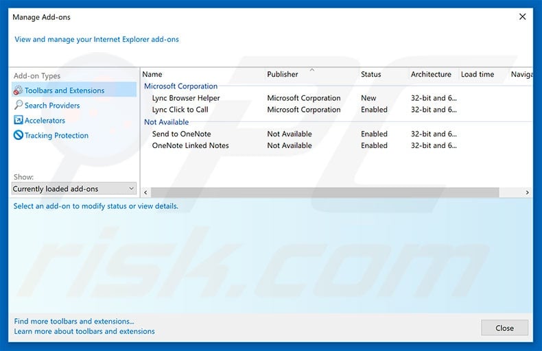 Removing NativeDesktopMediaService ads from Internet Explorer step 2