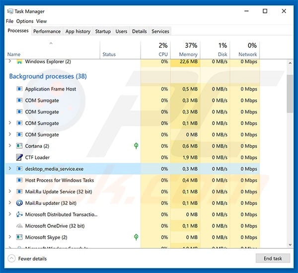 NativeDesktopMediaService in Task Manager