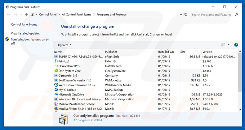 pdf2docpro.com browser hijacker uninstall via Control Panel