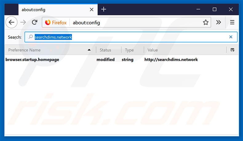 Removing searchdims.network from Mozilla Firefox default search engine