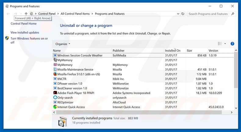 search.easyonlinegameaccess.com browser hijacker uninstall via Control Panel