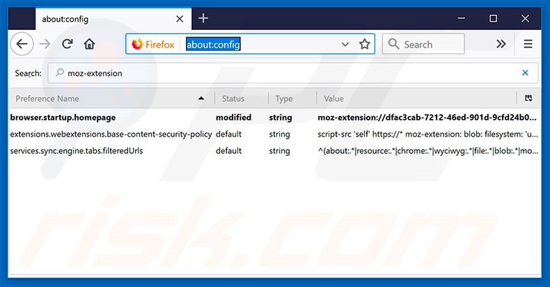 Removing search.hinstantnewsnow.co from Mozilla Firefox default search engine