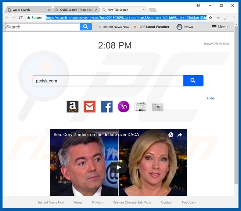 search.hinstantnewsnow.co browser hijacker