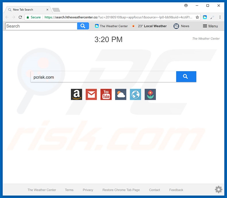 search.htheweathercenter.co browser hijacker