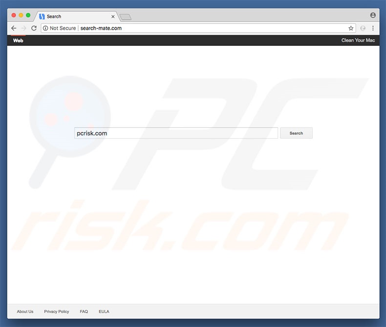 search-mate.com browser hijacker on a Mac computer