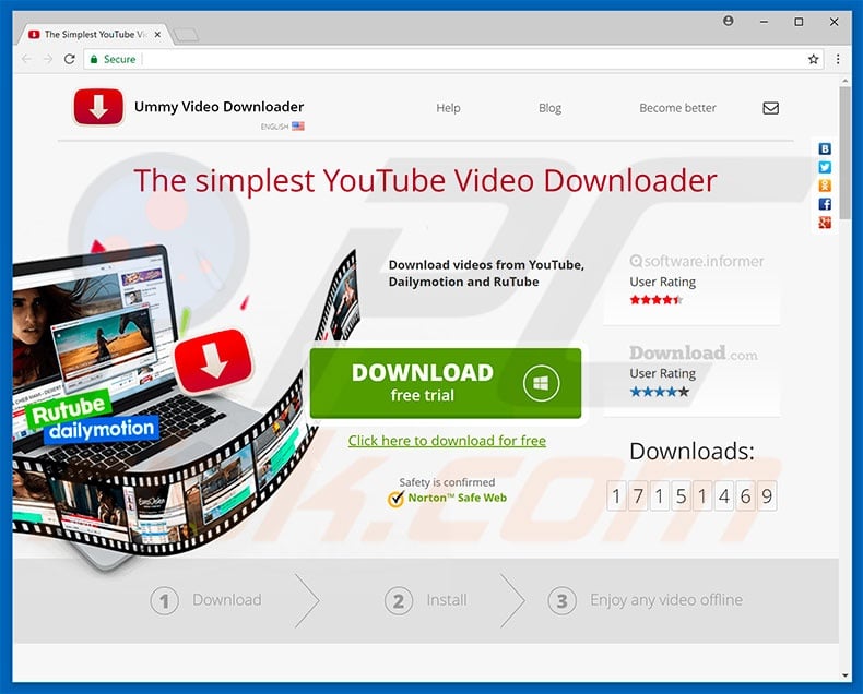 ummy video downloader icon not showing up on youtube page