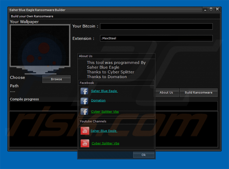 BlueEagle ransomware builder