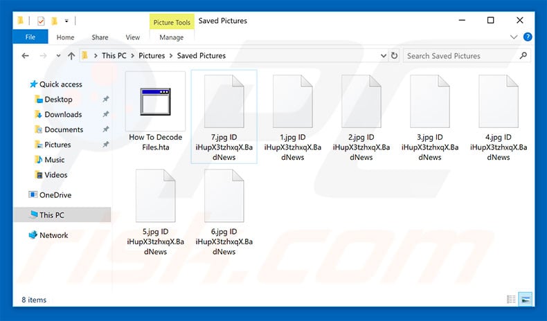 Files encrypted by BadNews